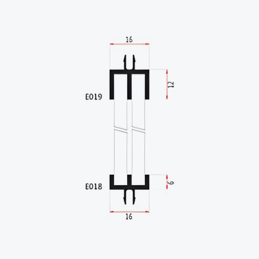 Upper&lower side track for sliding doors - E018/E019